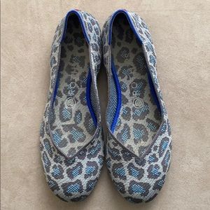 Grey and Blue Leopard Rothy flats